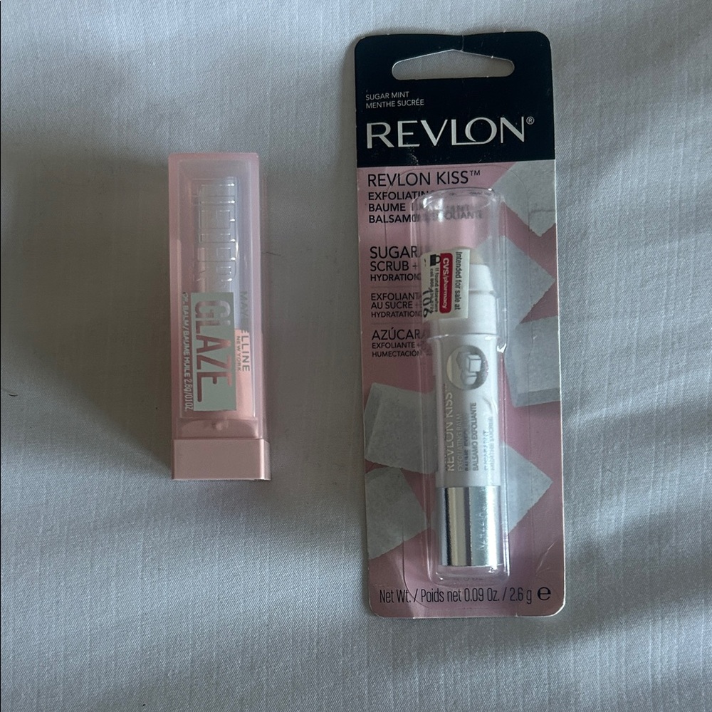 Revlon Sugar Mint Lip Balm and Scrub + Maybelline Lifter Glaze in Berry Haze
